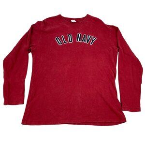 Old Navy Women's Sweatshirt Medium Red Crewneck Long Sleeve Cotton Casual